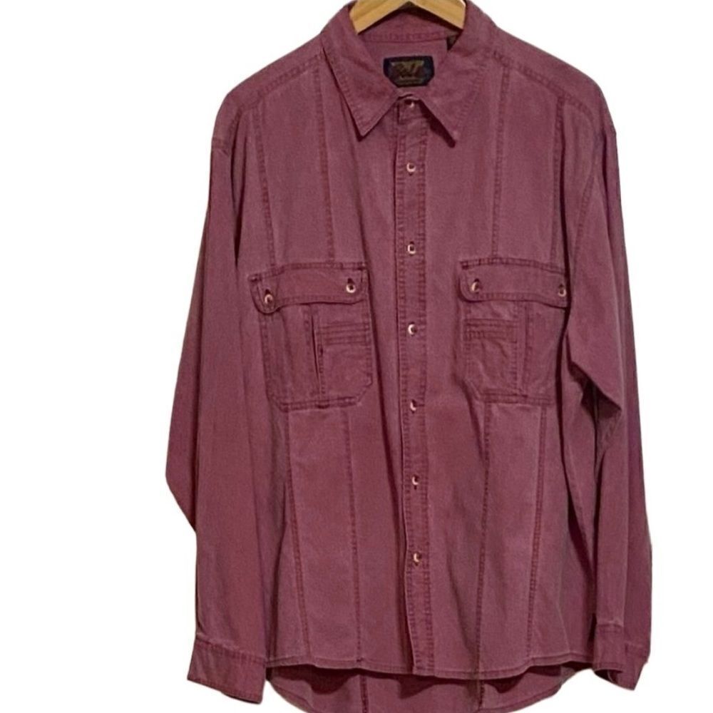 Vintage Boltz Casual Men’s XL Long Sleeve Button Front Shirt 100% Washed Cotton